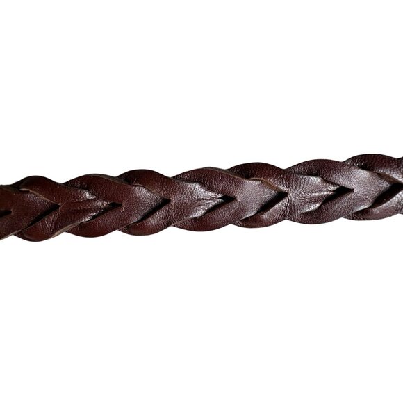 GUCCI Brown Braided Leather Belt with Caribiner Style Clasps main image 6